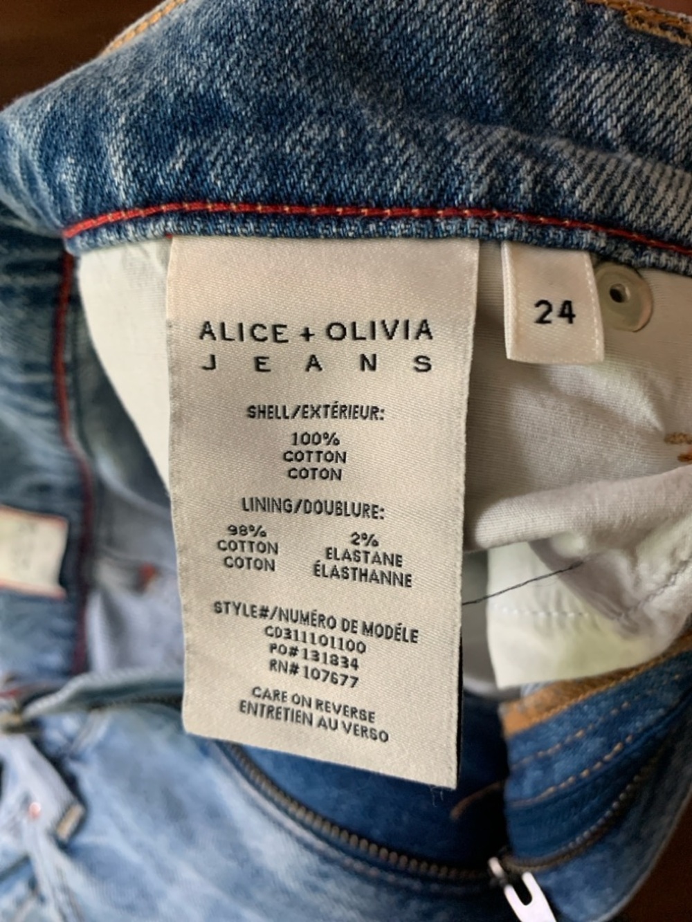 ALICE +OLIVIA Weezy High Rise Jean in Sadie Light Vintage Blue wash - Size 24 - Picture 9 of 11